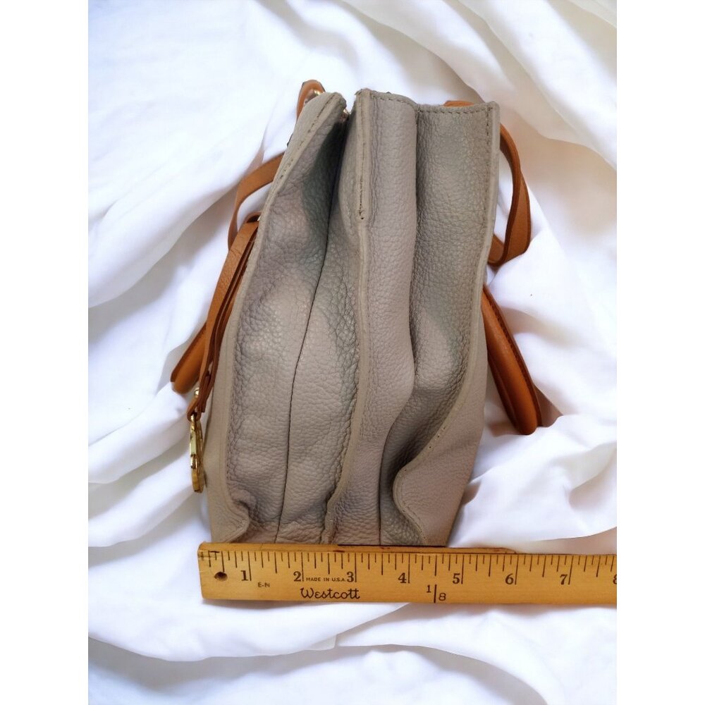 Valentina Tradizone Italiana Beige Pebbled Leather Crossbody Shoulder Bag - Picture 15 of 16